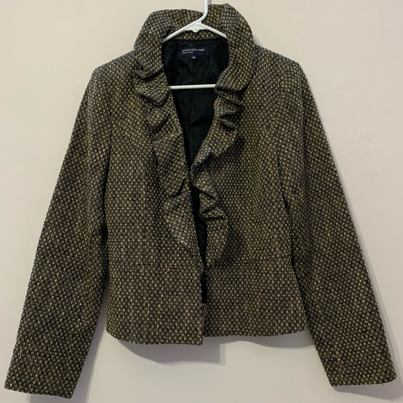 🧡3/$30 Jones New York Signature Ruffled Blazer - Picture 1 of 9